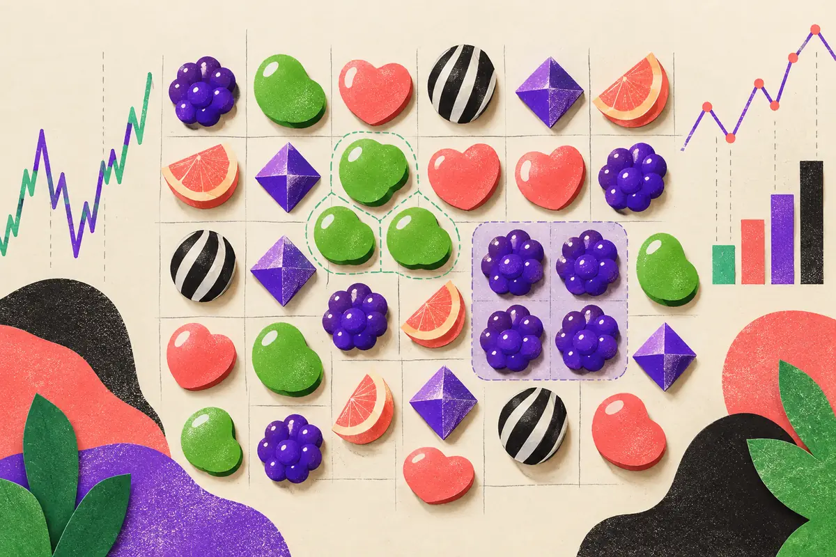 Abstract editorial study for Sweet Bonanza